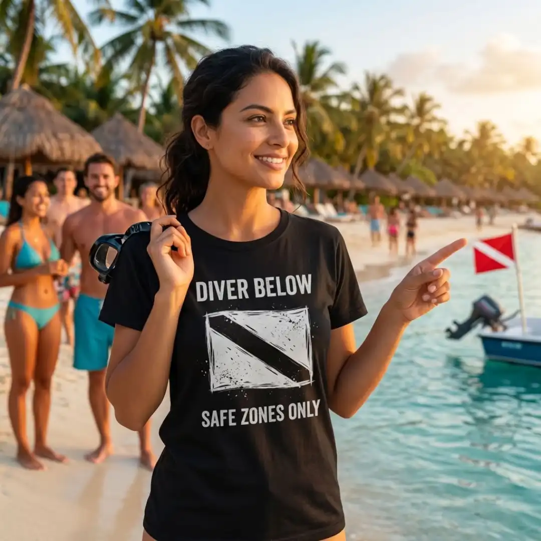 Camiseta Diver Down: Liberdade Subaquática | Silk & Luck 2 Camiseta Diver Down: Liberdade Subaquática | Silk & Luck - Imagem 2