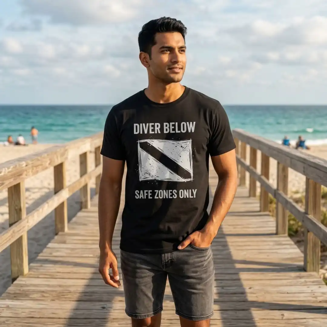 Camiseta Diver Down: Liberdade Subaquática | Silk & Luck 3 Camiseta Diver Down: Liberdade Subaquática | Silk & Luck - Imagem 3