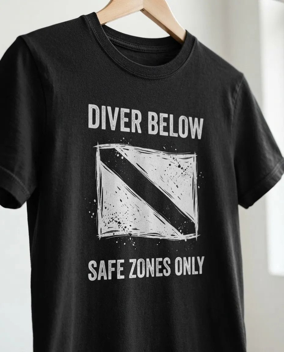 Camiseta Diver Down: Liberdade Subaquática | Silk & Luck 6 Camiseta Diver Down: Liberdade Subaquática | Silk & Luck - Imagem 6
