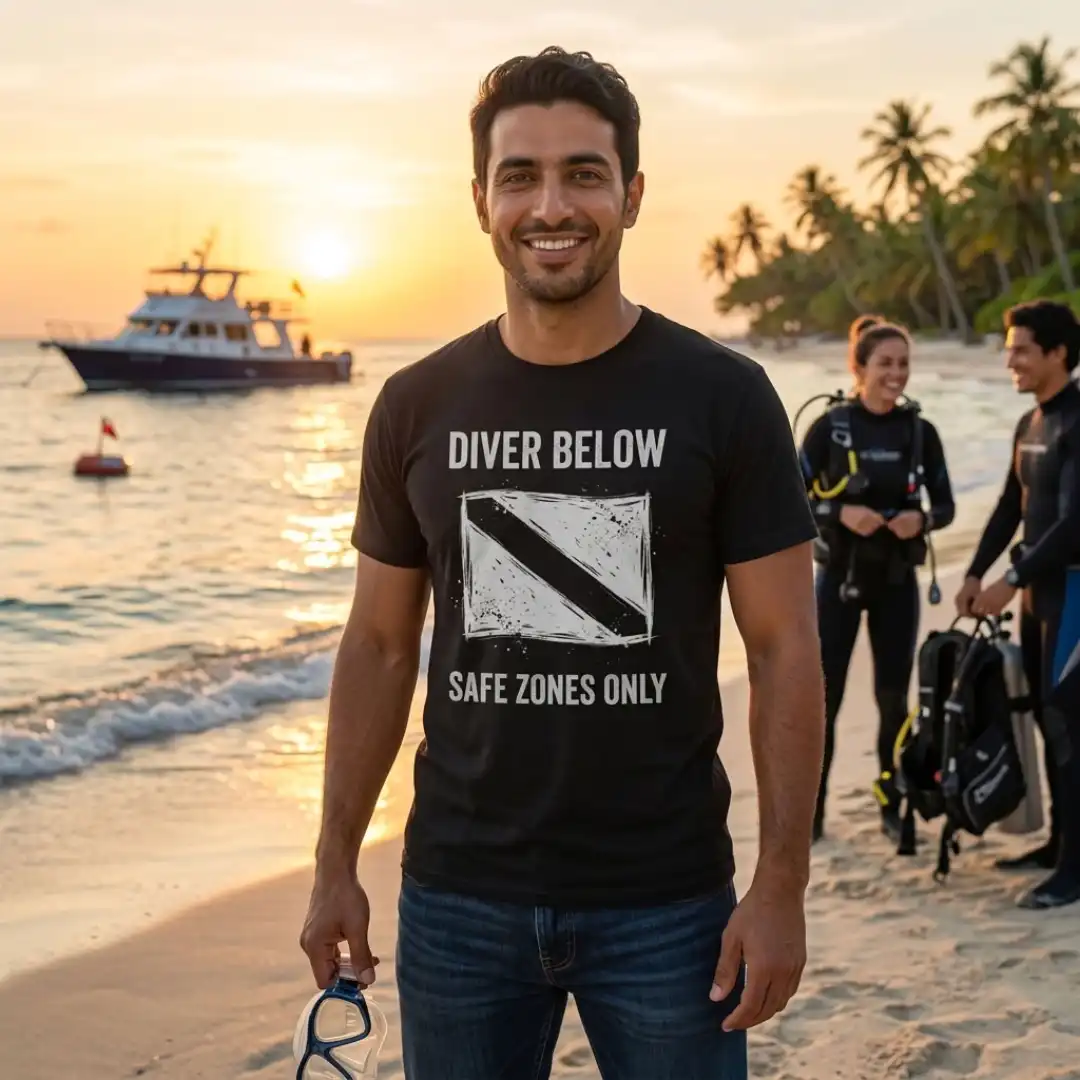 Camiseta Diver Down: Liberdade Subaquática | Silk & Luck 4 Camiseta Diver Down: Liberdade Subaquática | Silk & Luck - Imagem 4