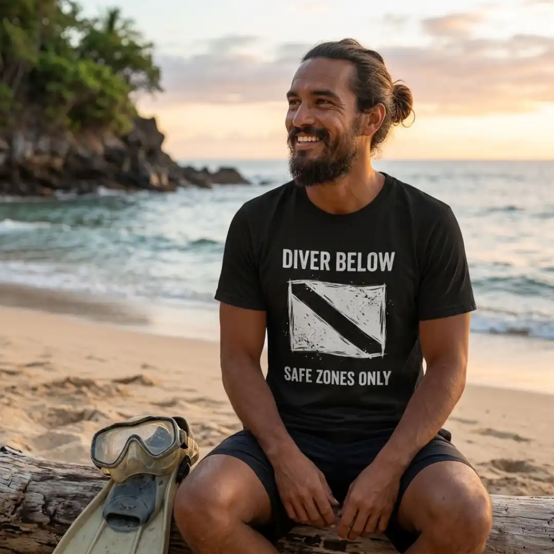 Camiseta Diver Down: Liberdade Subaquática | Silk & Luck 5 Camiseta Diver Down: Liberdade Subaquática | Silk & Luck - Imagem 5