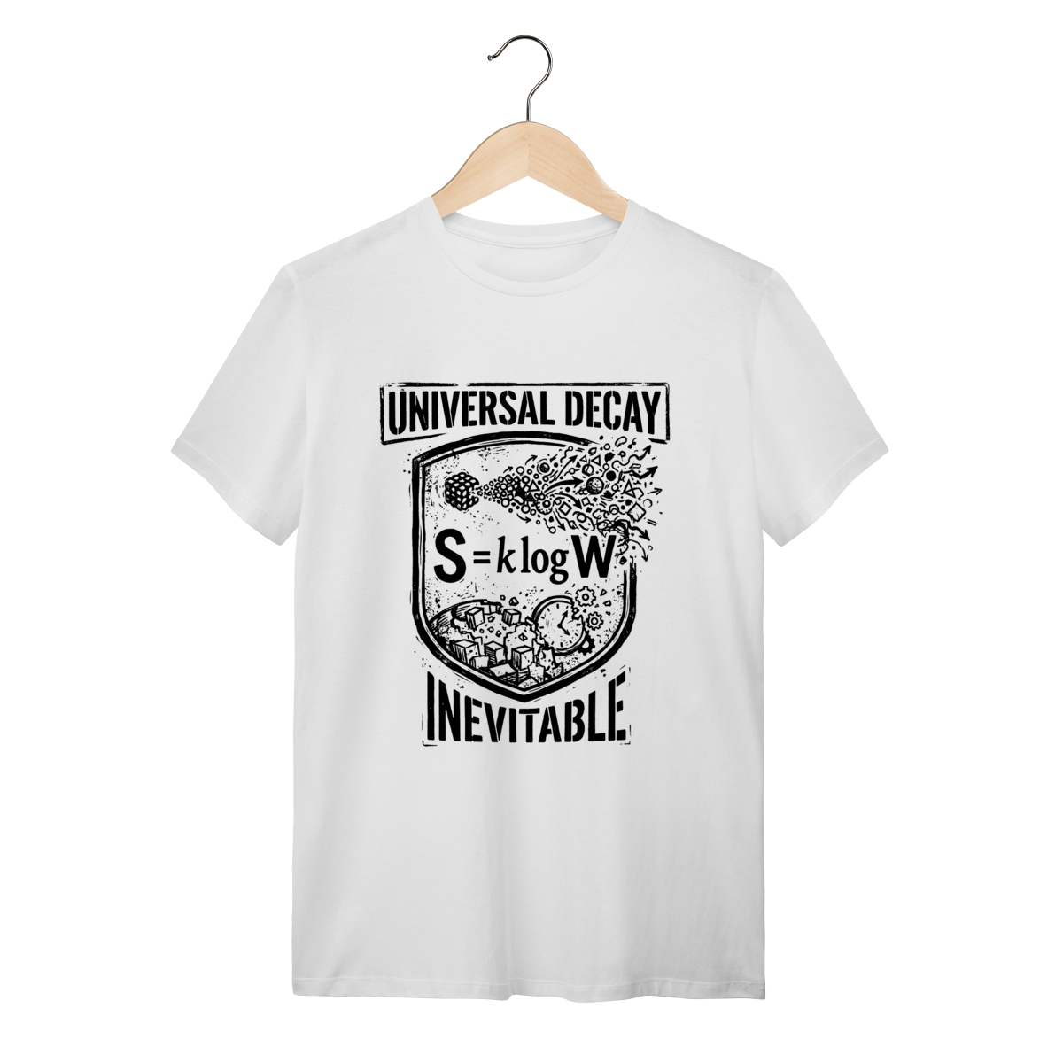Camiseta Entropia Boltzmann: S = k log W (Física & Termodinâmica) | Silk & Luck 1 Camiseta Entropia Boltzmann: S = k log W (Física & Termodinâmica) | Silk & Luck