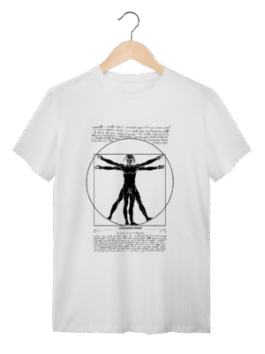 Camiseta Homem Vitruviano – Da Vinci e a Proporção Áurea | Silk & Luck