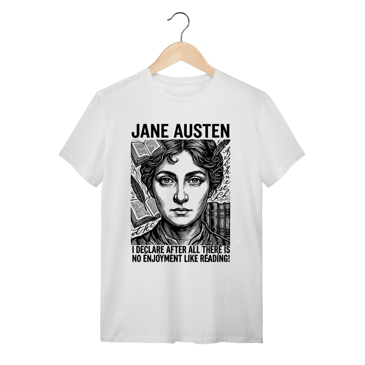 Camiseta Jane Austen Literatura Clássica Algodão Premium | Silk & Luck 1 Camiseta Jane Austen Literatura Clássica Algodão Premium | Silk & Luck