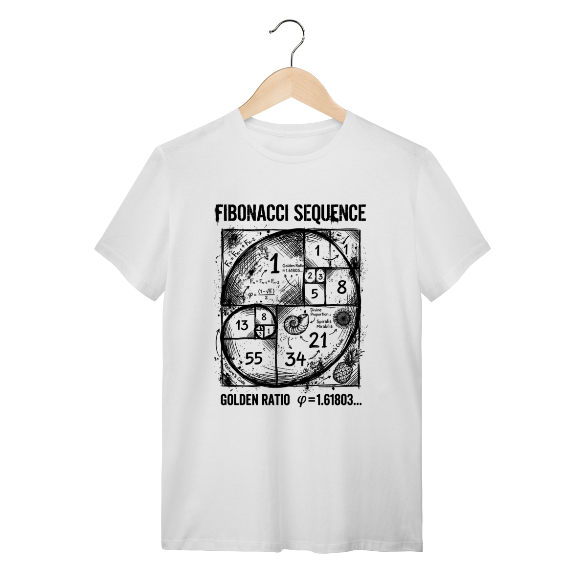 Camiseta Sequência de Fibonacci: O Código Secreto da Natureza | Silk & Luck 1 Camiseta Sequência de Fibonacci: O Código Secreto da Natureza | Silk & Luck