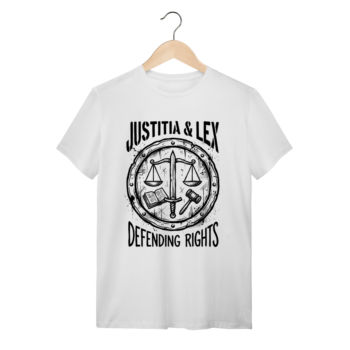 Camiseta Balança da Justiça: O Equilíbrio da Lei | Silk & Luck 1 Camiseta Balança da Justiça: O Equilíbrio da Lei | Silk & Luck