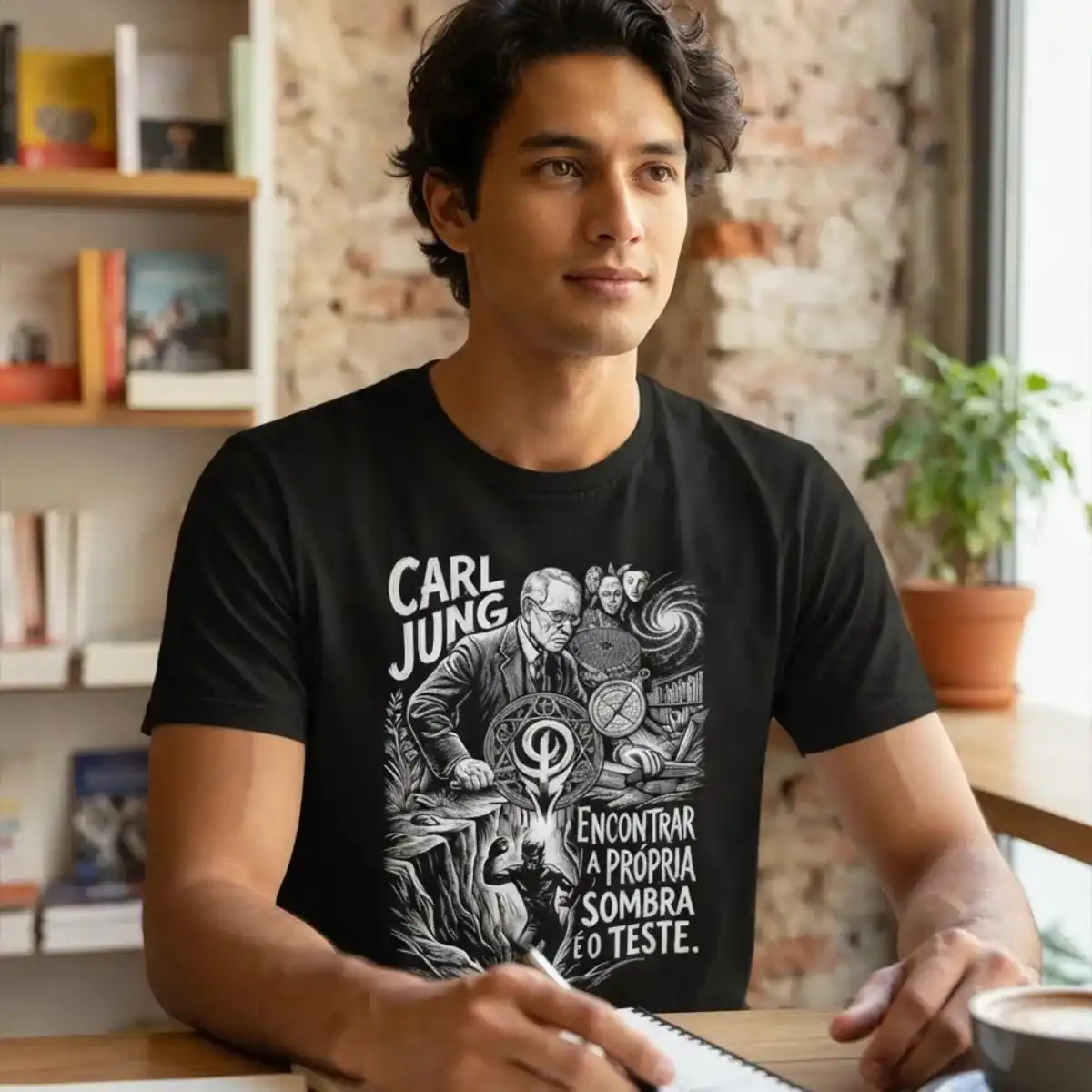 Camiseta Intelectual Carl Jung Encontrar A Sombra | Silk & Luck 3 Camiseta Intelectual Carl Jung Encontrar A Sombra | Silk & Luck - Imagem 3