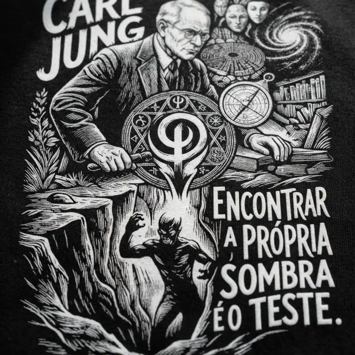Camiseta Intelectual Carl Jung Encontrar A Sombra | Silk & Luck 4 Camiseta Intelectual Carl Jung Encontrar A Sombra | Silk & Luck - Imagem 4