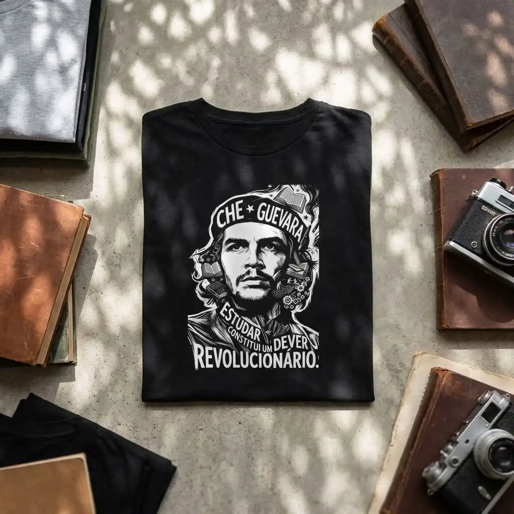 Camiseta Che Guevara: Estudar Constitui Um Dever Revolucionário | Silk & Luck 5 Camiseta Che Guevara: Estudar Constitui Um Dever Revolucionário | Silk & Luck - Imagem 5
