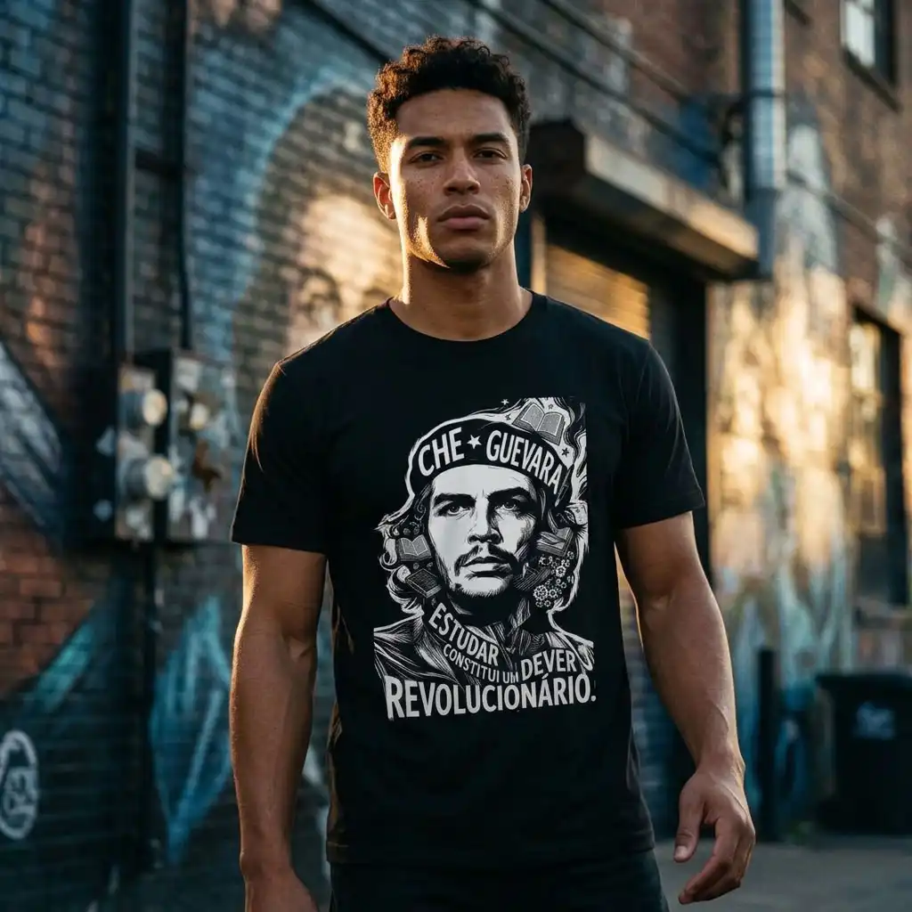 Camiseta Che Guevara: Estudar Constitui Um Dever Revolucionário | Silk & Luck 1 Camiseta Che Guevara: Estudar Constitui Um Dever Revolucionário | Silk & Luck