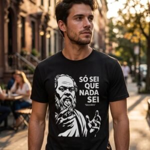 Camiseta Sócrates Paradoxo Só Sei Que Nada Sei Arte Grega | Silk & Luck