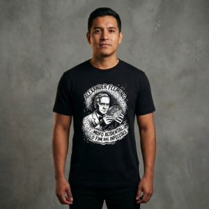 Camiseta Alexander Fleming Microbiologia Penicilina Frase | Silk & Luck