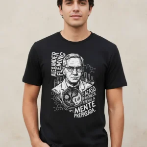 Camiseta Alexander Fleming Filosofia Ciência Mente Frase | Silk & Luck