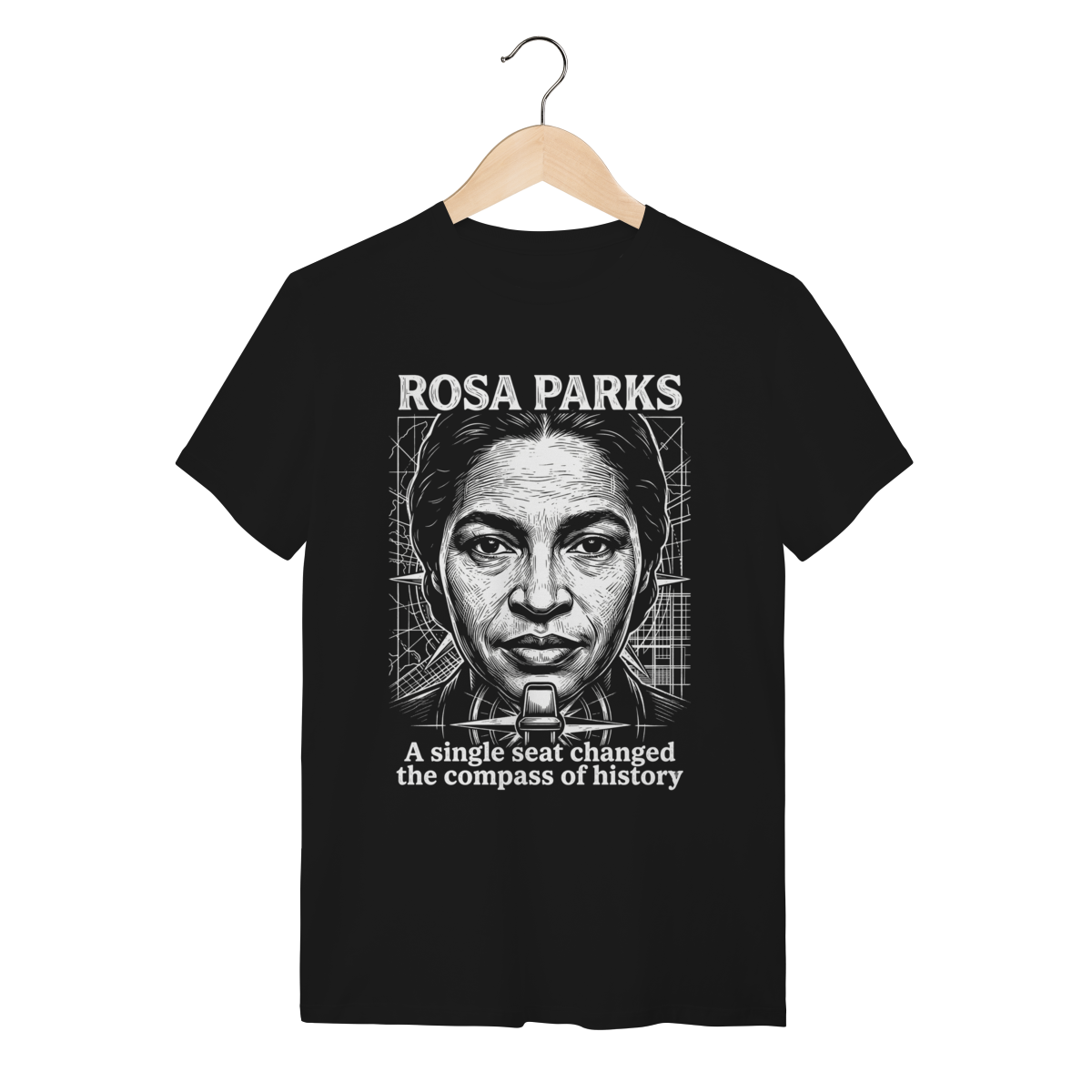 Camiseta Rosa Parks Direitos Civis Algodão Premium Unissex | Silk & Luck 1 Camiseta Rosa Parks Direitos Civis Algodão Premium Unissex | Silk & Luck