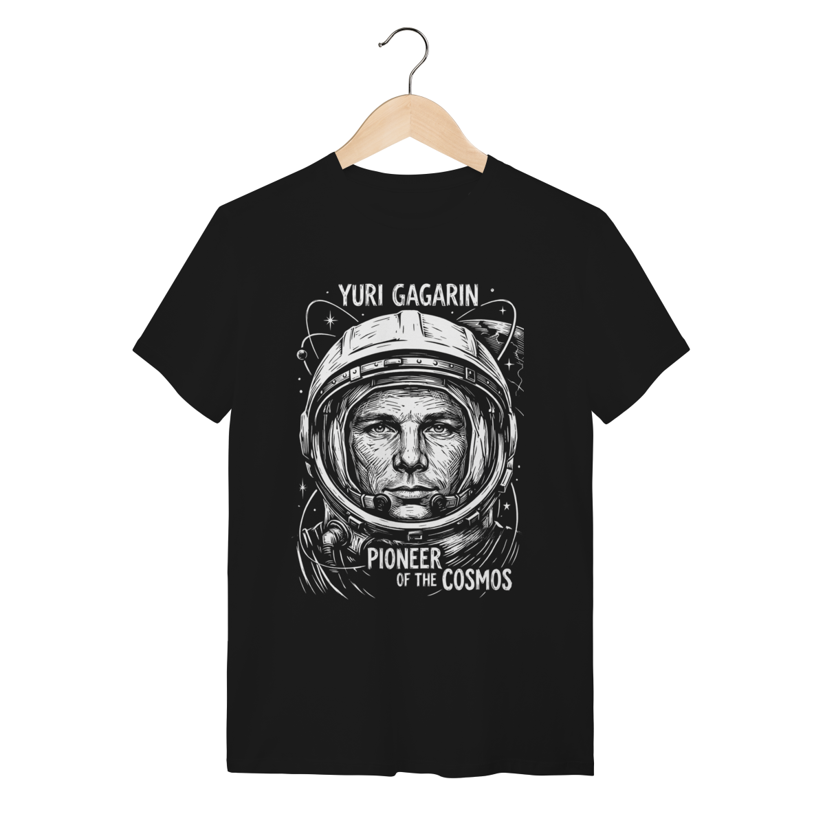 Camiseta Yuri Gagarin Cosmos Espaço Algodão Premium Unissex | Silk & Luck