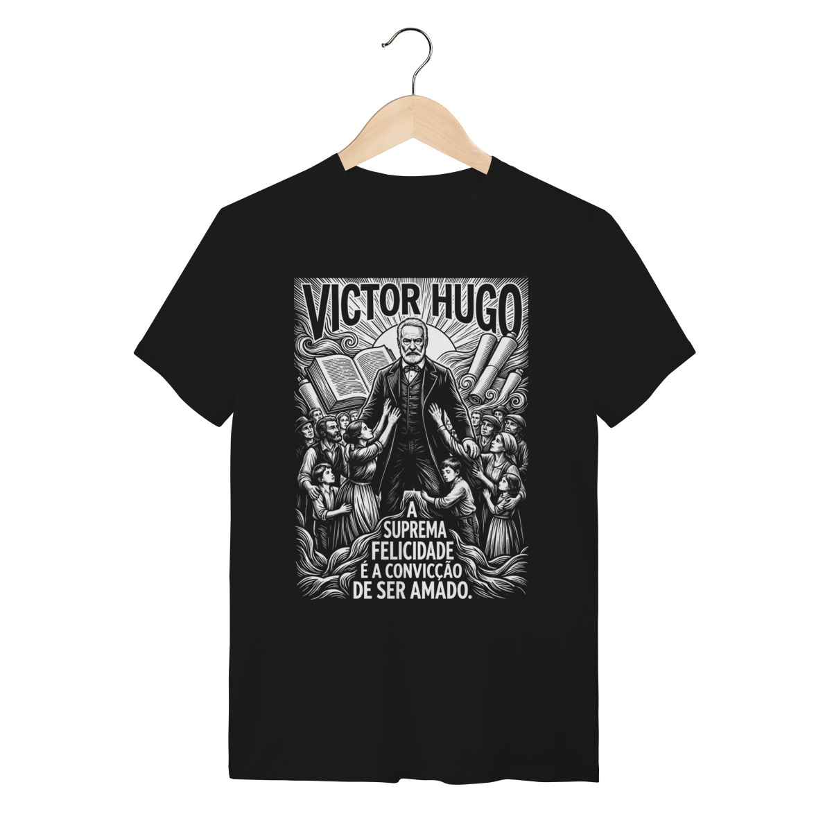 Camiseta Intelectual Victor Hugo Adversidade Essência Ser | Silk & Luck 1 Camiseta Intelectual Victor Hugo Adversidade Essência Ser | Silk & Luck