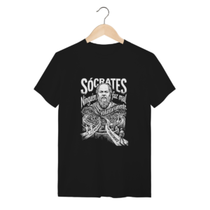 Camiseta Sócrates Linocut Ética Ninguém Mal | Silk & Luck