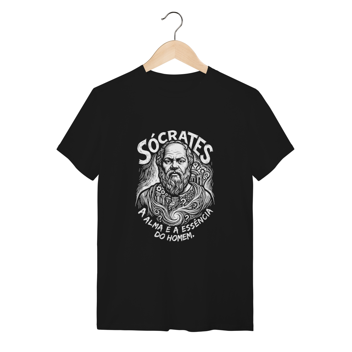 Camiseta Sócrates Linocut Alma Essência | Silk & Luck 1 Camiseta Sócrates Linocut Alma Essência | Silk & Luck