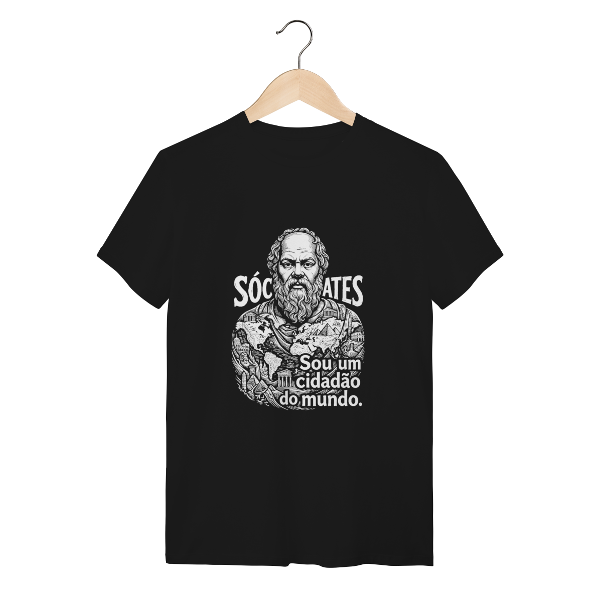 Camiseta Sócrates Linocut Cidadão Do Mundo | Silk & Luck 1 Camiseta Sócrates Linocut Cidadão Do Mundo | Silk & Luck