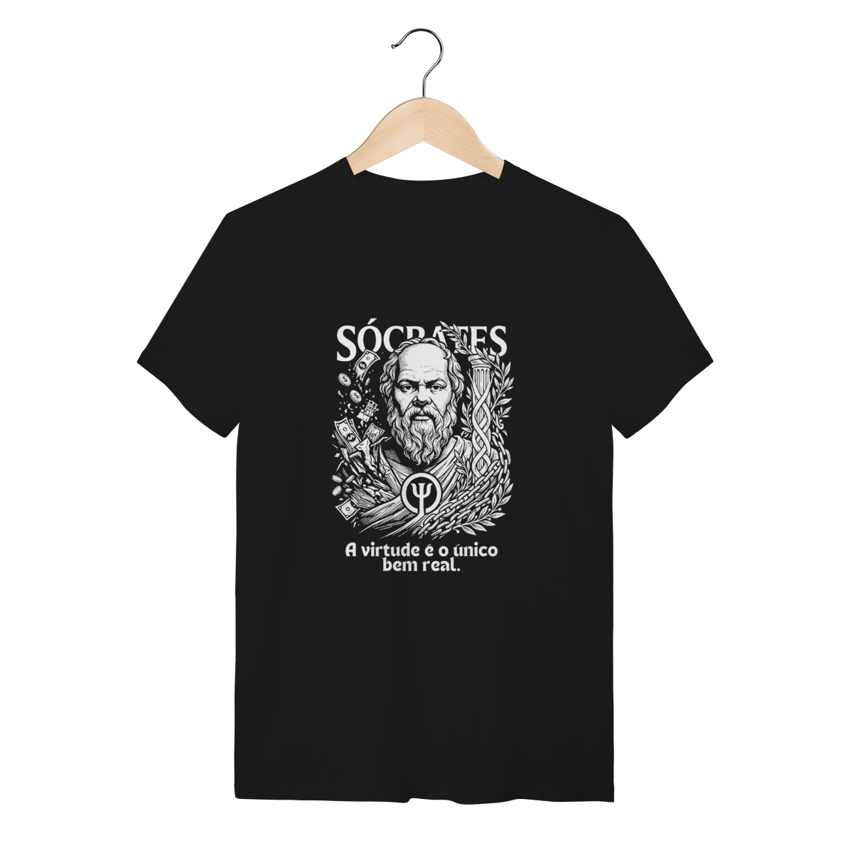 Camiseta Sócrates Linocut Virtude Bem Real | Silk & Luck 1 Camiseta Sócrates Linocut Virtude Bem Real | Silk & Luck