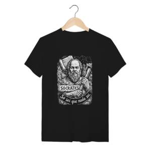 Camiseta Sócrates Só Sei Que Nada Sei Linocut Art | Silk & Luck