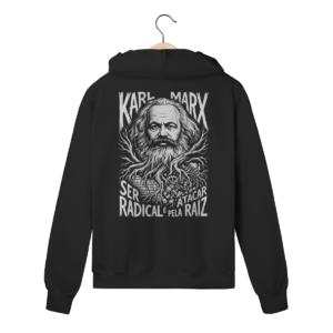 Moletom com Ziper Ser Radical Karl Marx Atacar Pela Raiz | Silk & Luck