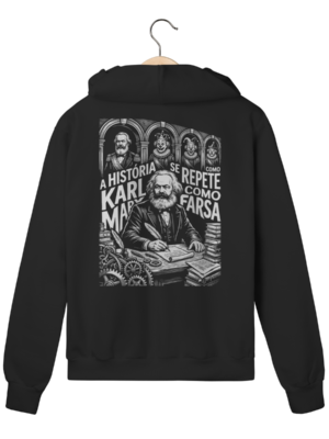 Moletom com Ziper Karl Marx Farsa Historia Sociologia | Silk & Luck