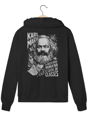Moletom com Ziper Karl Marx Historia Luta De Classes | Silk & Luck