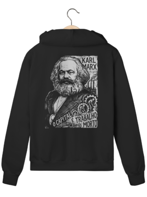 Moletom com Ziper Karl Marx O Capital Trabalho Filosofia | Silk & Luck