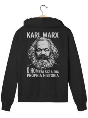 Moletom com Ziper Karl Marx Faz Sua Propria Historia | Silk & Luck
