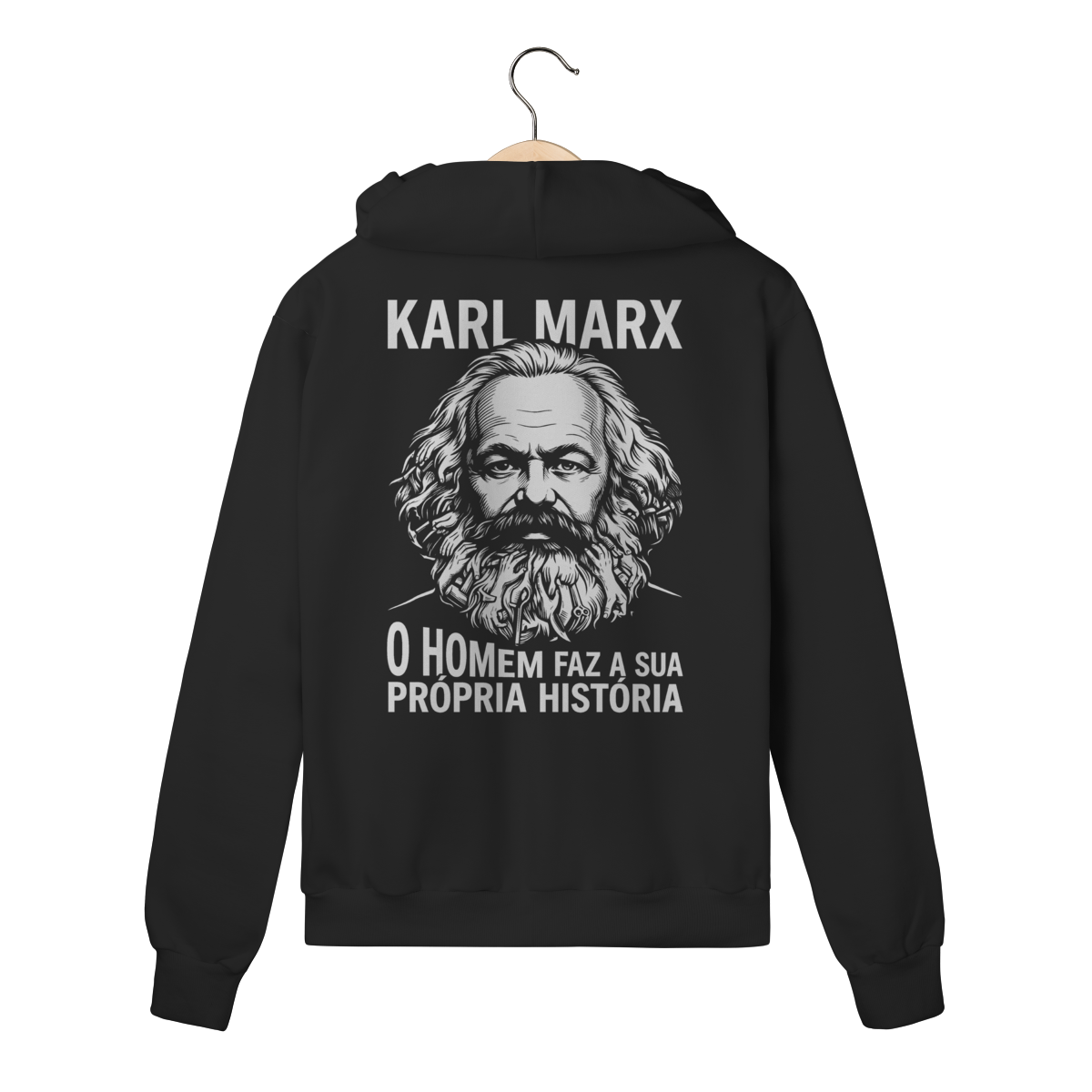 Moletom com Ziper Karl Marx Faz Sua Propria Historia | Silk & Luck 1 Moletom com Ziper Karl Marx Faz Sua Propria Historia | Silk & Luck