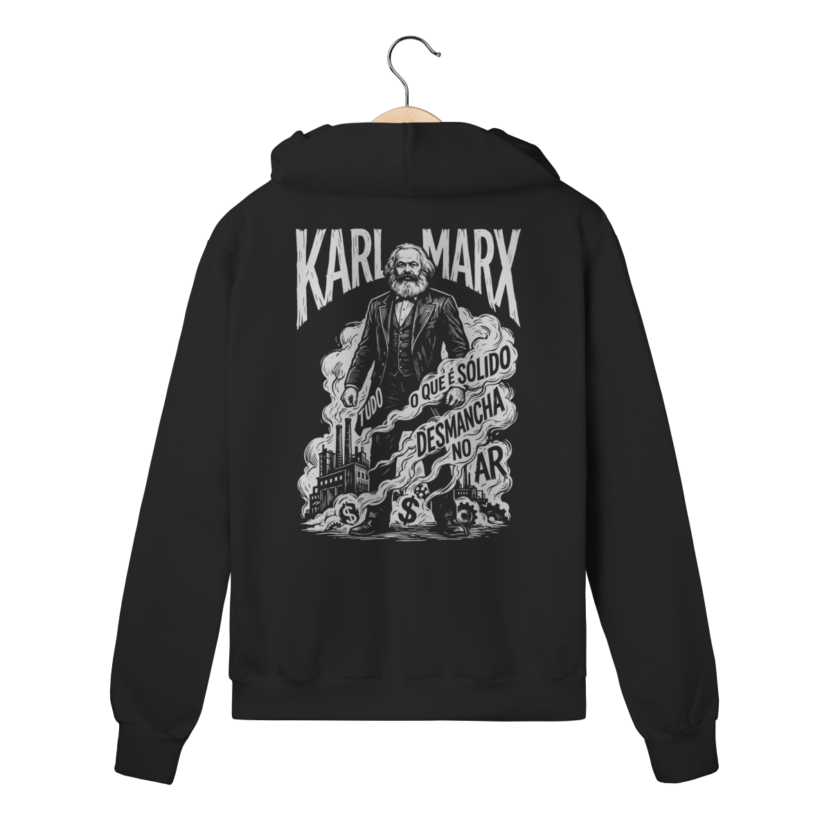 Moletom com Ziper Karl Marx Solido Desmancha No Ar Social | Silk & Luck 1 Moletom com Ziper Karl Marx Solido Desmancha No Ar Social | Silk & Luck