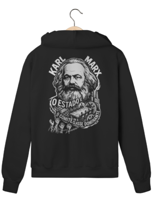 Moletom com Ziper Karl Marx Estado Comite Classe Social | Silk & Luck