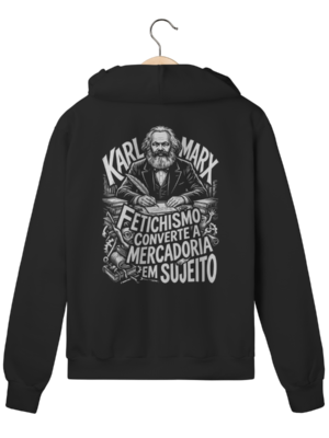 Moletom com Ziper Karl Marx Fetichismo Mercadoria Teoria | Silk & Luck