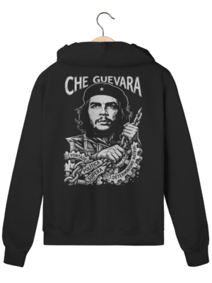 Moletom com Zíper Che Guevara Estampa Semear Mudança | Silk & Luck