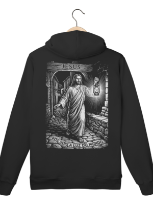 Moletom Canguru Jesus Vós Sois a Luz do Mundo – Filosofia Teocêntrica – Silk & Luck | Silk & Luck