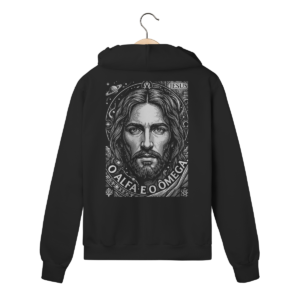 Moletom com Zíper Jesus Alfa e Ômega – Visão Filosófica – Silk & Luck | Silk & Luck