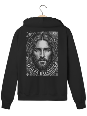 Moletom com Zíper Jesus Alfa e Ômega – Visão Filosófica – Silk & Luck | Silk & Luck