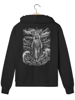 Moletom com Zíper Jesus Não Temas Crê Somente – Visão Filosófica – Silk & Luck | Silk & Luck