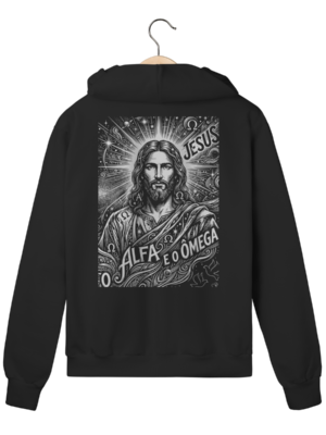 Moletom com Zíper Jesus Alfa e Ômega – Visão Filosófica – Silk & Luck | Silk & Luck