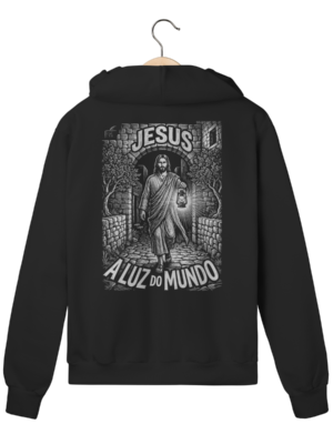 Moletom com Zíper Jesus A Luz do Mundo – Filosofia Teocêntrica – Silk & Luck | Silk & Luck