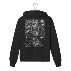 Moletom com Zíper Jesus O Meu Reino Não É Deste Mundo – Visão Filosófica – Silk & Luck | Silk & Luck