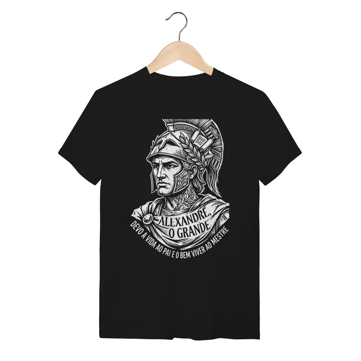 Camiseta Alexandre O Grande Frase Sobre Viver Bem | Silk & Luck 1 Camiseta Alexandre O Grande Frase Sobre Viver Bem | Silk & Luck