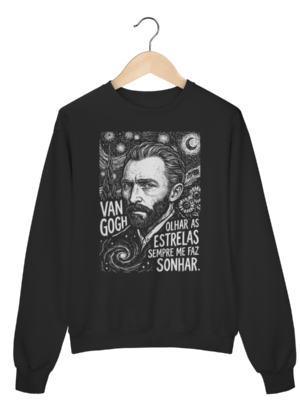 Moletom Van Gogh Noite Estrelada Sonhar Frase Arte | Silk & Luck