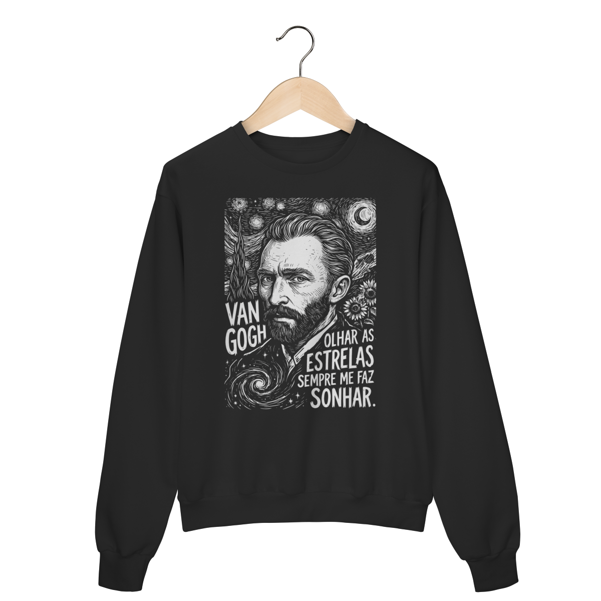 Moletom Van Gogh Noite Estrelada Sonhar Frase Arte | Silk & Luck 1 Moletom Van Gogh Noite Estrelada Sonhar Frase Arte | Silk & Luck