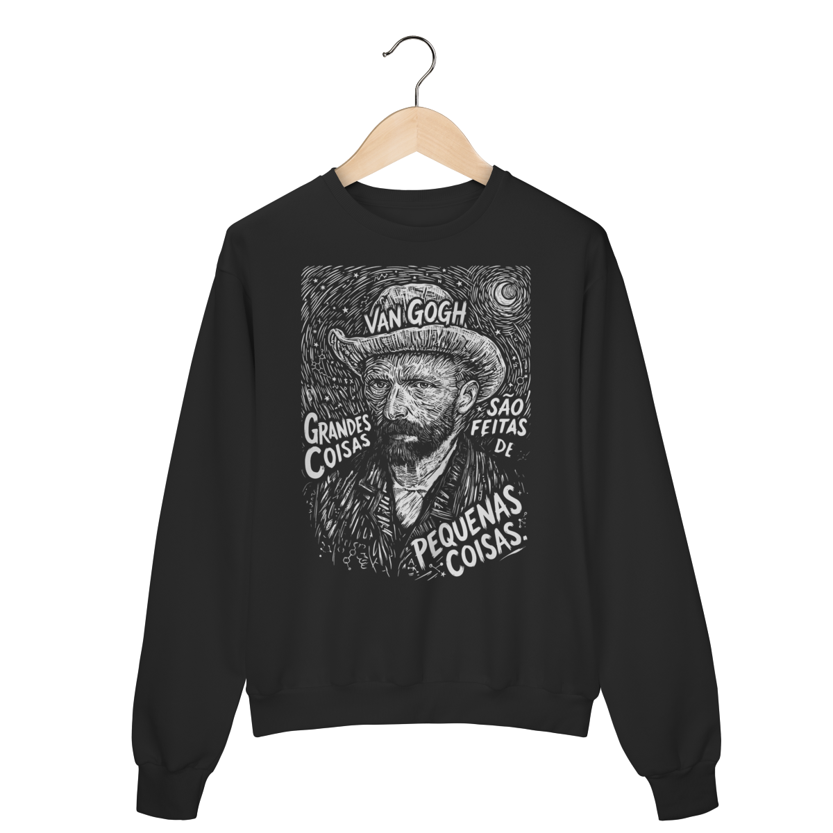 Moletom Van Gogh Grandes Coisas Woodcut Design | Silk & Luck 1 Moletom Van Gogh Grandes Coisas Woodcut Design | Silk & Luck