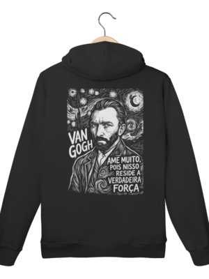Moletom Canguru Van Gogh Ame Muito Frase Força | Silk & Luck
