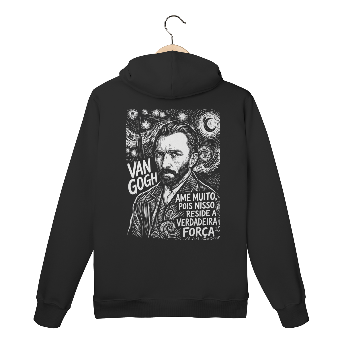 Moletom Canguru Van Gogh Ame Muito Frase Força | Silk & Luck 1 Moletom Canguru Van Gogh Ame Muito Frase Força | Silk & Luck