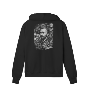 Moletom com Zíper Estampa Van Gogh Noite Estrelada | Silk & Luck