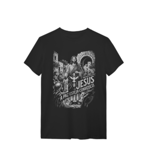 Camiseta Jesus A Paz Esteja Convosco – Design Histórico – Silk & Luck | Silk & Luck